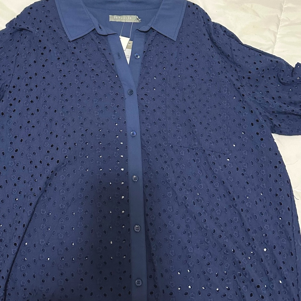 NWT 209 WST 38 navy long sleeve shirt